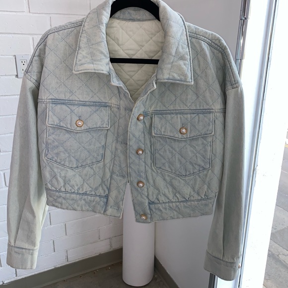 Quilted Denim Bomber and Skirt - Picture 3 of 6